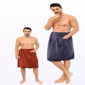 [하프클럽/알티피아]샤워가운 가운 스커트 남자 극세사 샤워 후 타올 입는