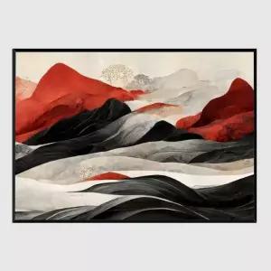 가로형 인테리어액자 Red Mountains A2사이즈 그림액자 거실액자