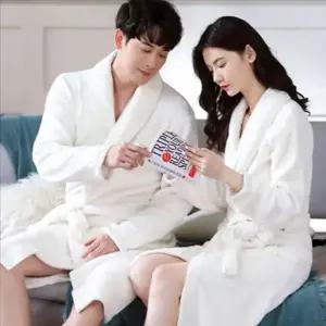 [에이치플러스몰]겨울 샤워 가운 극세사 목욕 가운 호텔 커플 샤워 로브