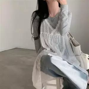시스루 나시 롱원피스 레이어드 여름 레이어드 원피스