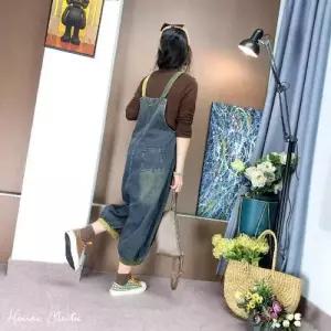 팬츠 여사친 청 가을 캐주얼 점프슈트 사랑스러운 컬러 멜빵바지 OOTD3