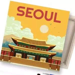 DIY그림그리기 페인팅 경복궁 색칠공부도안 명화색칠하 세트 25x25cm