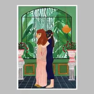 일러스트 인테리어액자 Lion Mom A2사이즈 그림액자 거실액자