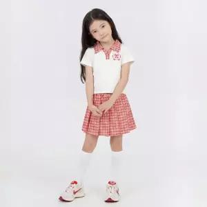 캐치 티니핑 여아용 하츄핑 체크 프레피 반팔티셔츠 스커트세트RE