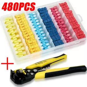 60 480PCS T 탭 키트 와이어 스페이드 터미널 분리 퀵 커넥터 스플라이스 전기 120PCS with box
