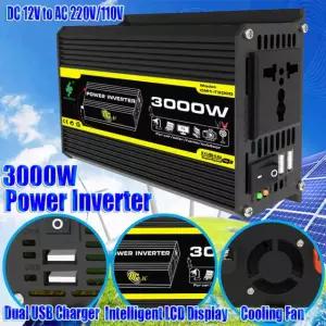 차량용 인버터 순수 사인 웨이브 자동차 USB 컨버터 듀얼 스마트 전압 전원 변압기 공급 3000W 12V to 220V 2 옵션 1