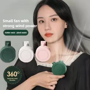 미니 클립 팬 허리 전기 선풍기 쿨링 무선 소녀용 USB 에어 목걸이 900mah Green