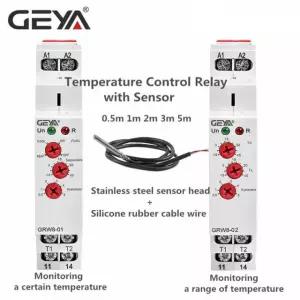GEYA GRW8 01/02 Din 16A 레일 릴레이 온도 제어 240V AC/ 24 GRW8 01 0 5m Sensor