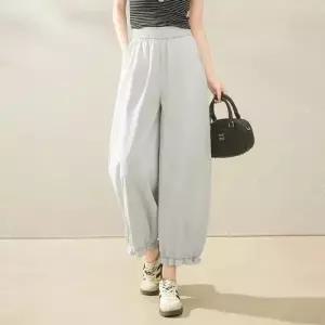 여성 팬츠 캐주얼 여름 호박색 세련도도녀 꽃빵 블루머 9부 OOTD2