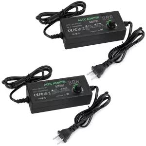 QWORK 3V-12V 5A 60W 범용 전원 공급 장치 100V-240V AC-DC 컨버터 LED 디스플레이 포함 스위칭 어댑터