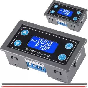 DAOKAI 지연 릴레이 모듈 DC 6-30V 12V 24V 시간 0.01초-9999분 디지털 타이머 사이클 스위치 LCD