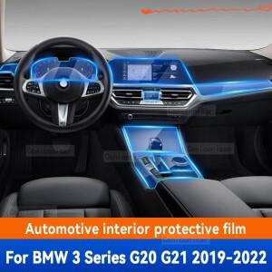 BMW 3 시리즈 G20 2019-2022 자동차 인테리어 TPU 패널 스티커 안티 스크래치 보호 필름 장식 액세서리