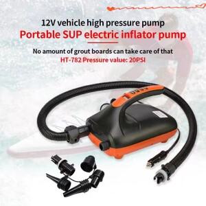 HT-782 12V 차량용 고압 펌프 휴대용 SUP 전동 20PSI 보드 디지털 디스플레이 에어 (PVC