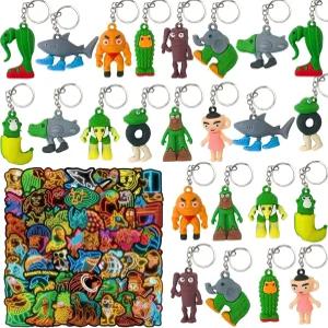 74PCS 이탈리아 브레인롯 파티 트랄레로 트랄랄라 퉁 사허 열쇠고리 스티커 밈에서 영감을 받은 장식 매력