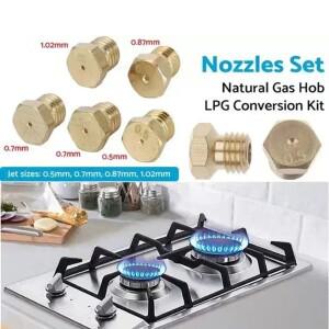 5pcs LPG 가스 제트 세트 버너 호브 변환 키트 노즐 전동 공구 액세서리 용 프로판 인젝터