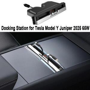 호환Tesla Model 3 Y Juniper 2025 65W 고속 충전기 USB 션트 허브 스마트 도킹 스테이션 어댑터 전원 분배