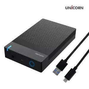 USB3.1 유니콘 3.5인치 외장하드케이스 전자제품호환가능 최대16TB지원 원터치슬라이드조립