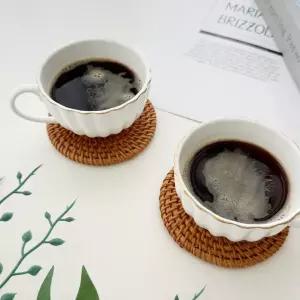 J2K 친환경 수제 라탄 티코스터 컵받침 홀더 베트남 수공예품 (10CM)