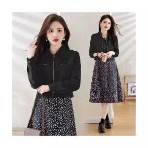 와칸다 여성 여친 코트 가죽무스탕 커피색빈티지 가죽 봄가을 마이야르 숏재킷 PU상의 KKE3