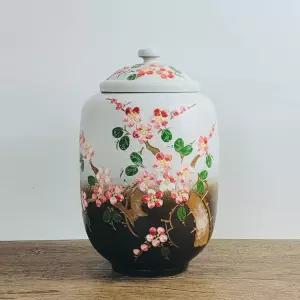 매화 투톤분청 10kg 현관 쌀독 항아리 소금 쌀항아리 현관소금 소금항아리 여주 쌀독 쌀통 단지 도자기