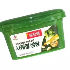 해찬들 사계절 쌈장 1kg 12개 업소용 대용량 된장 양념 반찬