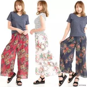 BAZE [도매직방] 여성바지 여름바지 비치바지 와이드팬츠 쿨바지 비치웨어 밴딩바지