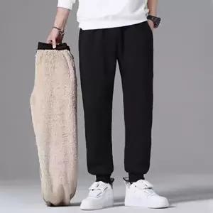 [하프클럽/]보온 겨울용 남녀 조거 벨벳 양털 팬츠 방한 기모 바지