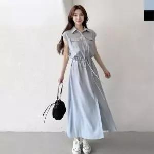 [하프클럽/]이쁘다요 페미닌 원피스 민소매 포켓 카라롱
