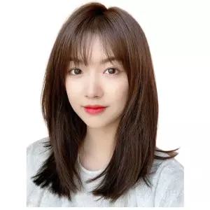 여성진짜머리가발 가발 레이어드컷 긴머리 진짜머리 인모 통가발 중단발 100프로 항암