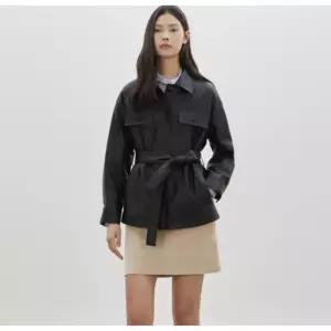 [백화점정품] CC콜렉트 벨티드 페이크 레더 자켓 C261PSF151