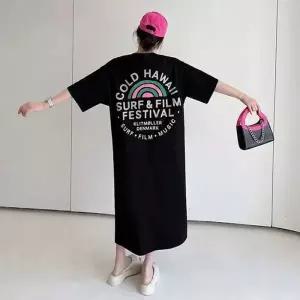 [하프클럽/]이쁘다요 하와이 반팔 원피스 오버핏