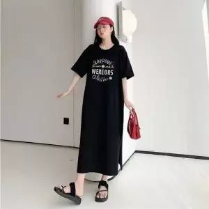 [하프클럽/]이쁘다요 빅사이즈 편한 반팔 외출 밑단트임 원피스 복