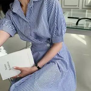 [하프클럽/]이쁘다요 베이직 스트라이프 원피스 퍼프소매