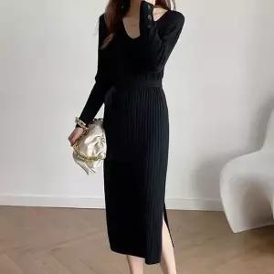 [하프클럽/]이쁘다요 컬러 패턴 원피스 골지 롱 여성 세로 슬림
