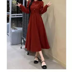 타노스원피스 스커트 레드 가을 빈티지 여사친 데일리룩 A라인 빅사이즈 슬림핏 KUK3