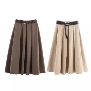 타노스치마 가을 여친 케이프 중기장 A라인 데일리룩 KUK3