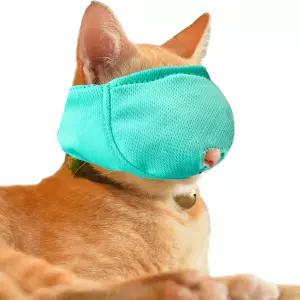 통기성 메쉬가 있는 고양이 입마개 씹는 그루밍 방지를 위한 긁힘 방지 XS 그린