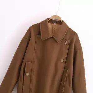 블랙팬서 모직 캐주얼 가을 빈티지 루즈핏 긴팔에 벨트 자켓 여성코트 코트 카라 OPH3
