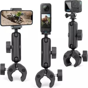 듀얼 360° 볼 및 휴대폰 홀더가 장착된 순선 슈퍼 클램프 마운트 3 2 0 9 ta360 오스모 DSLR 스마트폰 액션 카메라용 고성능 카메라