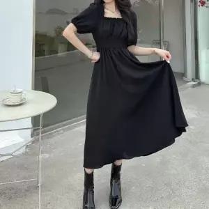 [하프클럽/]스퀘어넥 밴딩 롱 원피스 휴가지 데일리룩 셔링 드레스