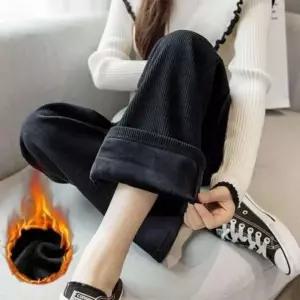 [하프클럽/]바지 코듀로이 기모 여성 일자 골덴 팬츠 와이드 기모