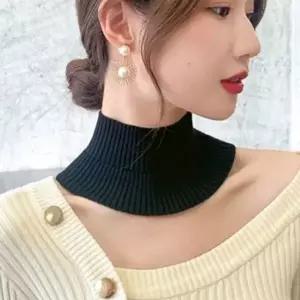 [하프클럽/]골지 니트 페이크 목폴라 넥워머 블랙 겨울넥워머 목폴라넥워머