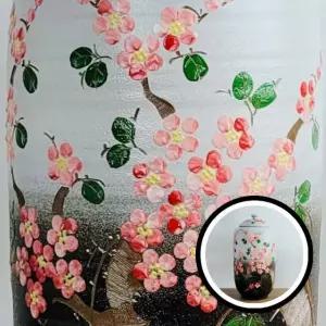 투톤 매화 쌀통 20kg 쌀통 매화 투톤 쌀독 소금 항아리 저장 용기 주방 용품 인테리어 도자기 장식품