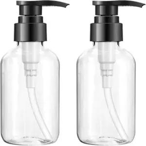티소르 빈 펌프 병 디스펜서 클리어 2팩 50ml/5 플라스틱 액체 비누 오일 로션용 BPA 프리 리필 용기 150ml Clear-2 Pack