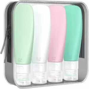 FIT 휴대용 여행용 병 세면도구용 TSA 승인 누수 방지 용기 바디워시 액체용 BPA 리필 가능 액세서리(4팩) 2 Ounce #1 2oz