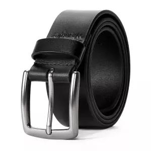 Wrangler 남성용 가죽 벨트, 청바지용 38mm 캐주얼 벨트, 남성용 선물, 블랙.