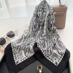 [하프클럽/]여자 페이즐리 사각 패턴 장식 스카프 가방끈 쁘띠