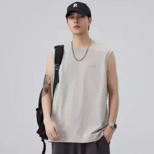 엘럽 남사친 면 민소매 조끼 나시 프린트 상의 데일리 박템1
