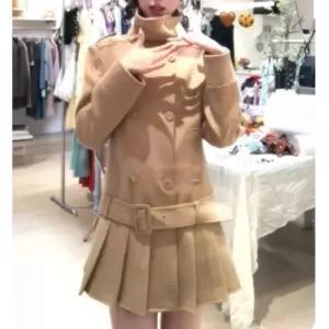 엘럽 여성 원피스 빈티지 오피스룩 정장 차이나 플리츠 코트 슬림 톱 원템1