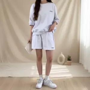 [하프클럽/]여성 허리밴드 핀턱 반바지 MMAT 패치 팬츠 쇼츠